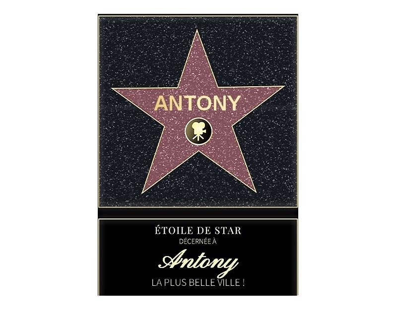 Affiche etoile de star personnalisé Antony