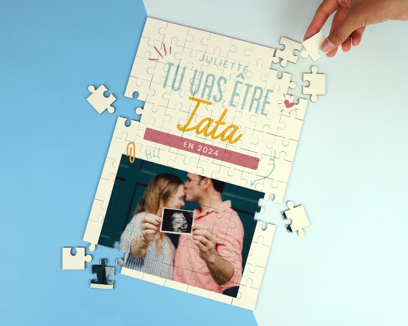 Puzzle personnalisable - Tu vas être tata