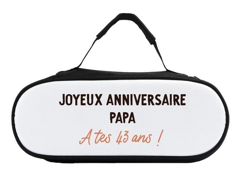 Sacoche de pétanque message papa 43 ans