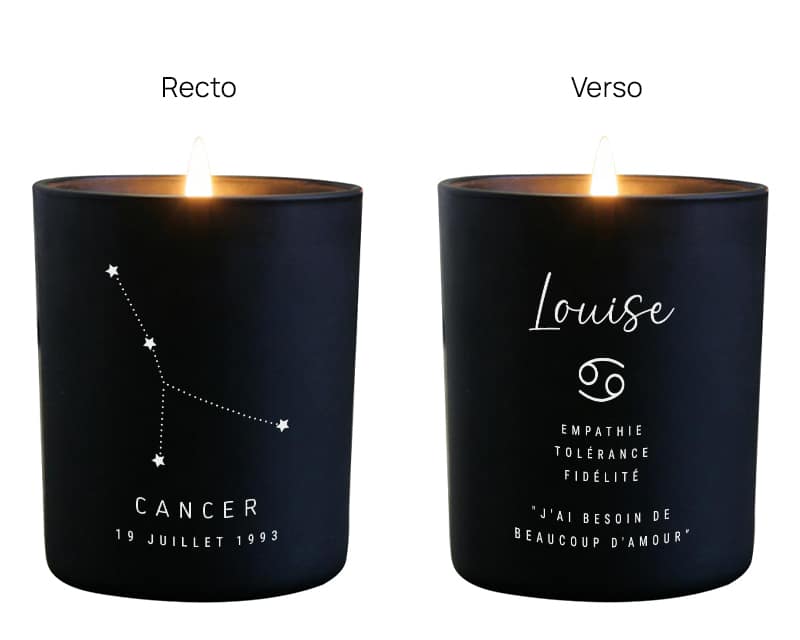 Bougie personnalisée Constellation - Cancer