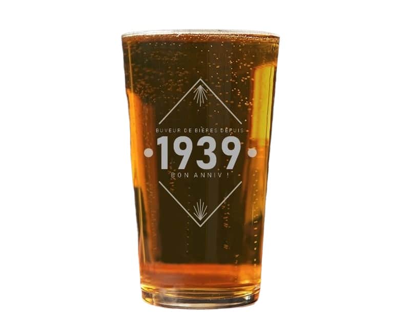 Verre à bière pinte année année 1939