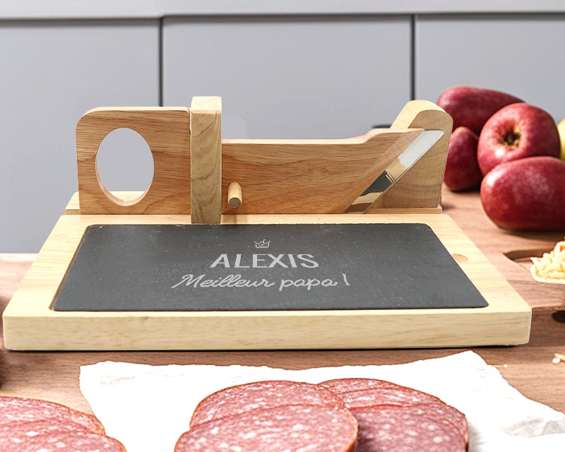 Guillotine à saucisson personnalisée pour un Jean