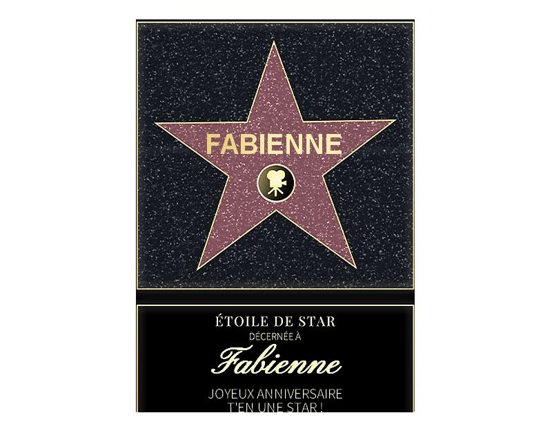 Affiche etoile de star personnalisée pour une Fabienne