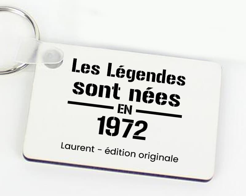 Porte-clés personnalisé - Les Légendes sont nées en 1972