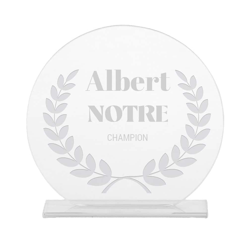 Trophée en verre personnalisé pour un Albert