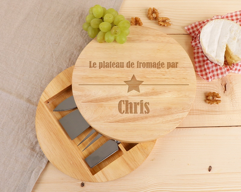 Set à fromage personnalisé en bois - Prénom