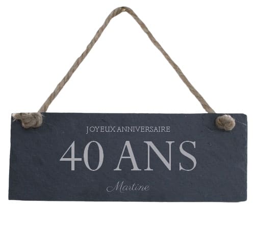 Plaque de porte en ardoise femme 40 ans