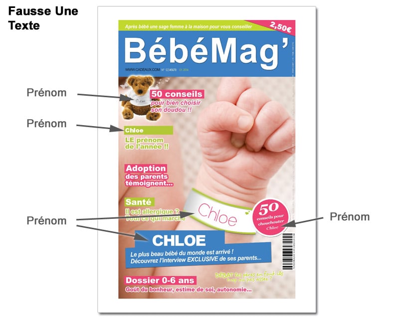 Poster photo personnalisé - Fausse Une de Magazine Bébé