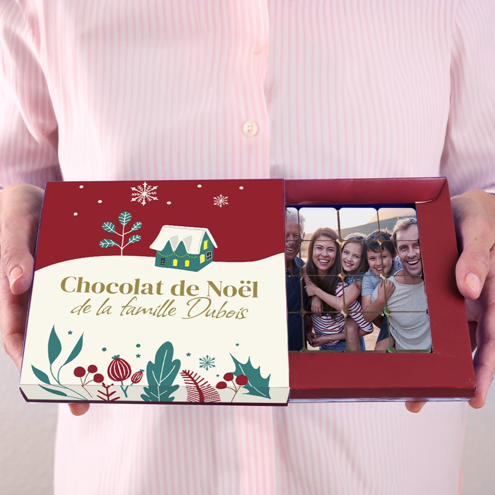 Coffret de chocolats personnalisés photo - Noël