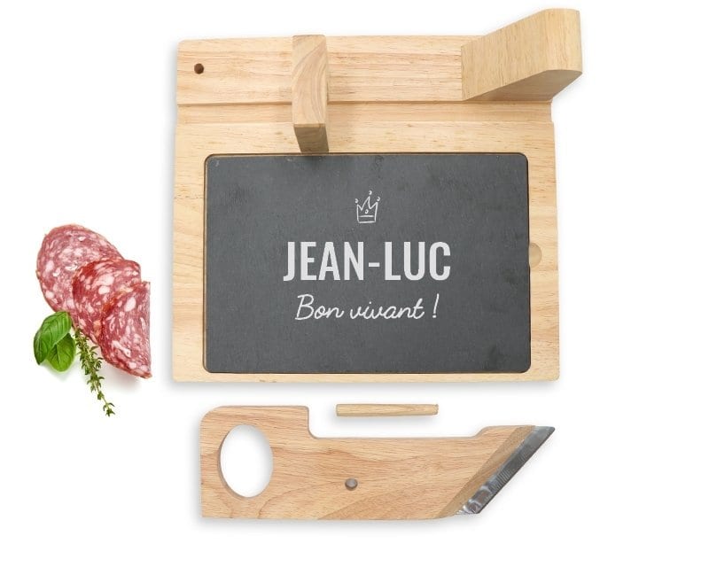 Guillotine à saucisson personnalisée pour un Jean-Luc