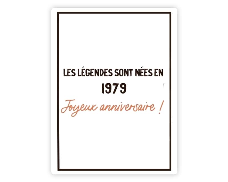 Bouteille de champagne message générique année 1979