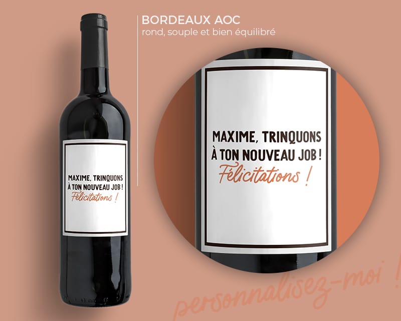 Bouteille de vin personnalisée - Message