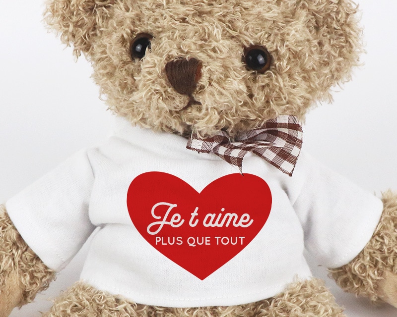 Ourson en peluche personnalisable - Je t'aime