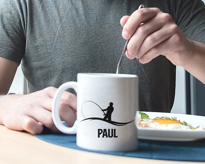 Mug personnalisé prénom - Pêcheur