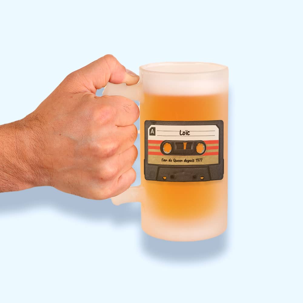 Chope bière personnalisé - Retro K7 audio