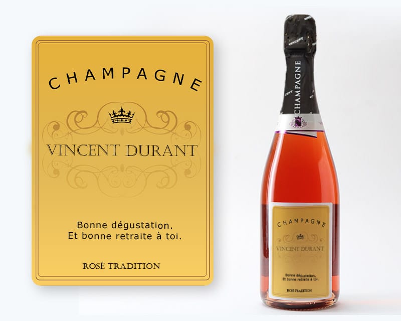 Bouteille de champagne rosé personnalisée - Prénom