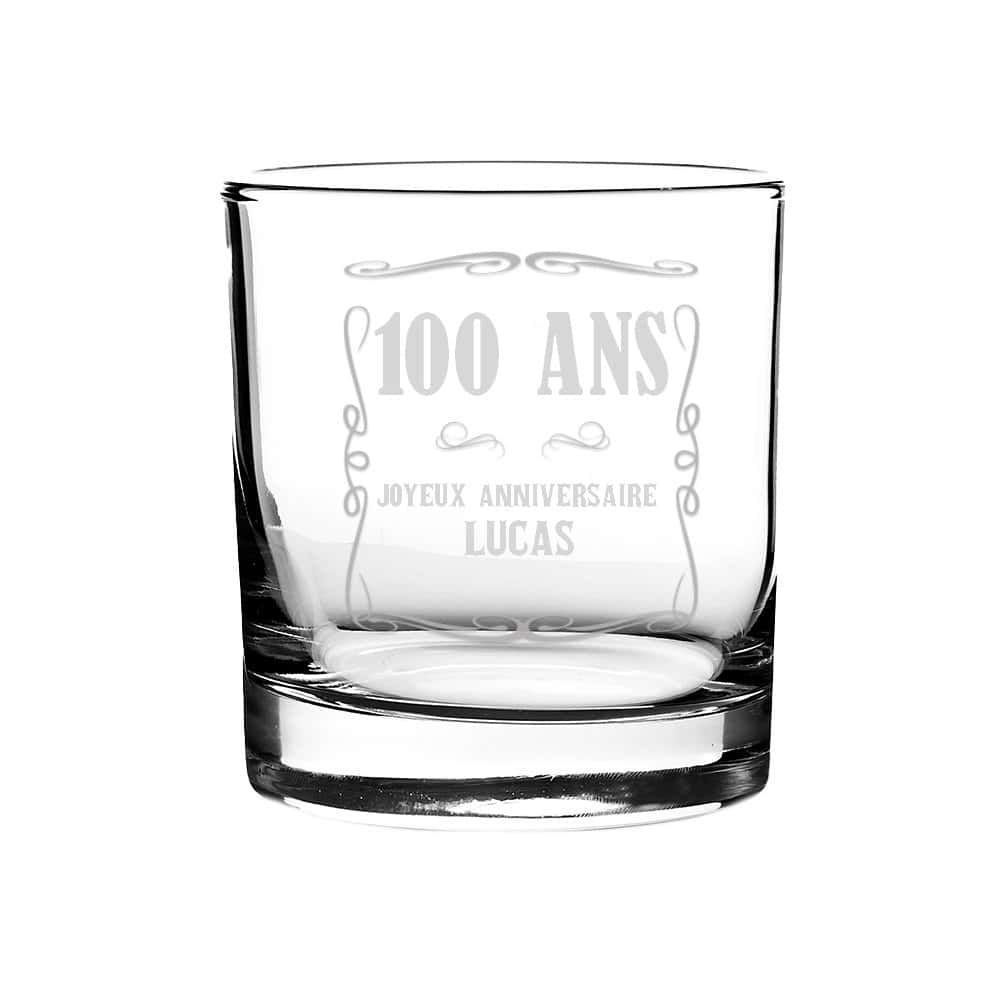 Verre à whisky personnalisable homme 100 ans