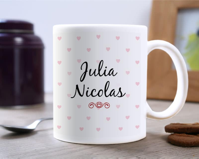 Mug personnalisé mariage - Prénoms et date