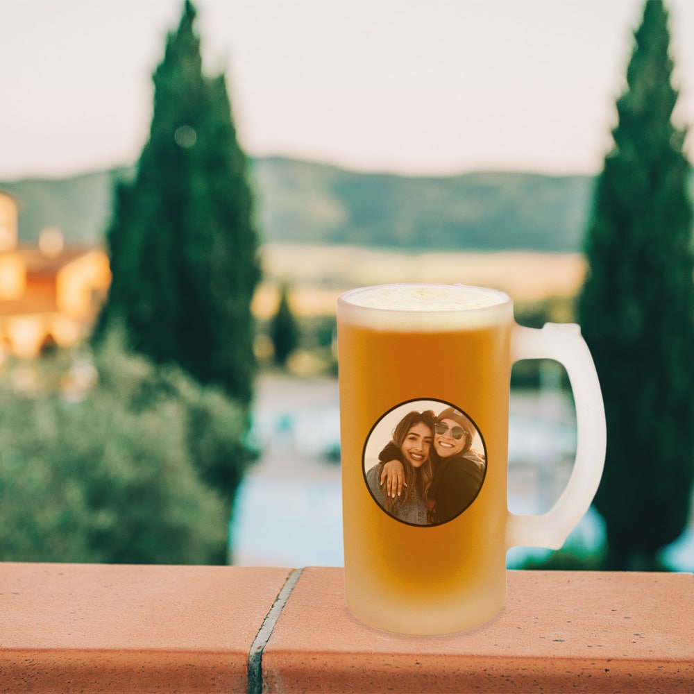 Chope de bière personnalisée avec photo - Cadeaux.com