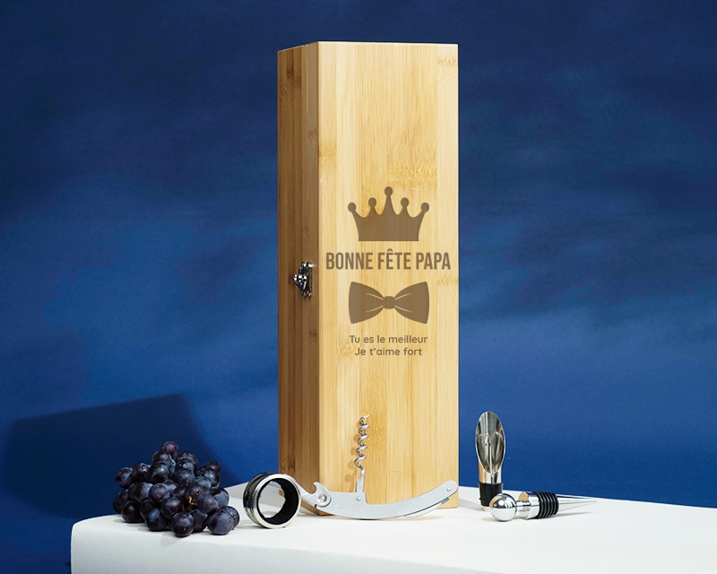 Coffret sommelier personnalisé - 4 accessoires - Papa Royal