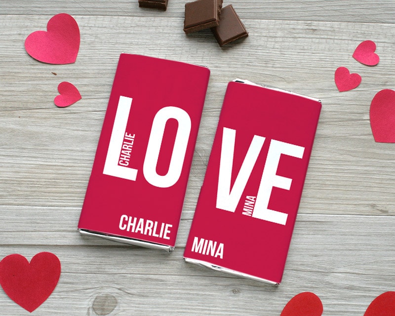 Tablettes de chocolat Duo LOVE