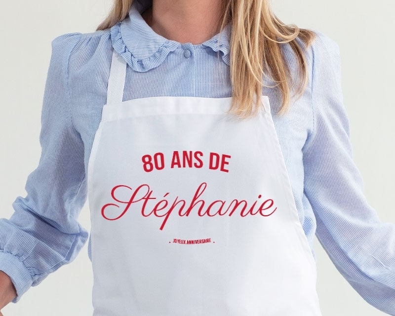 Tablier blanc personnalisable femme 80 ans