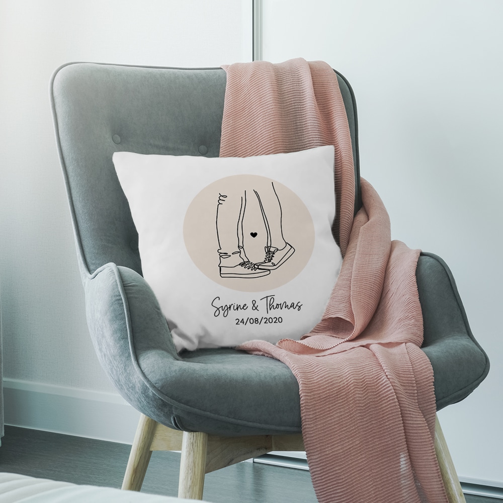 Coussin personnalisé - Dessin au trait