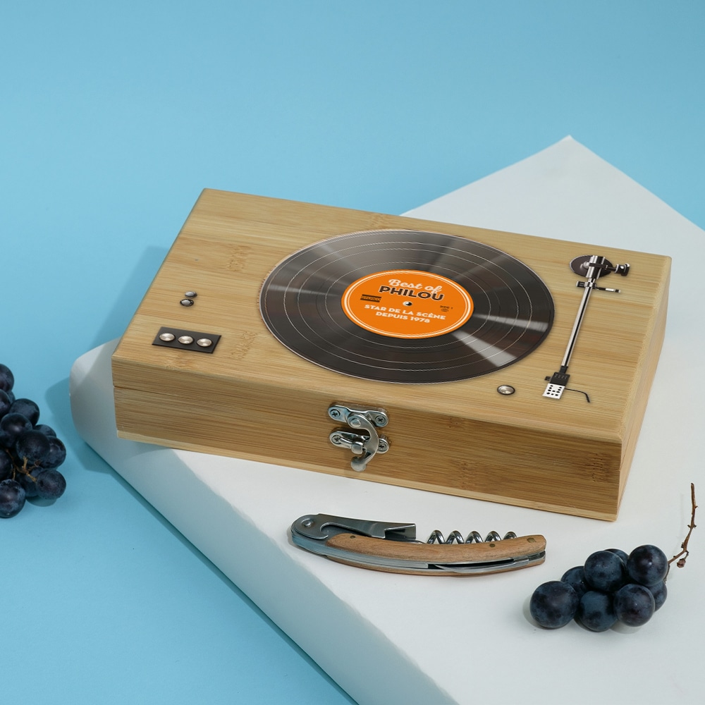 Coffret sommelier personnalisé - Retro Vinyle