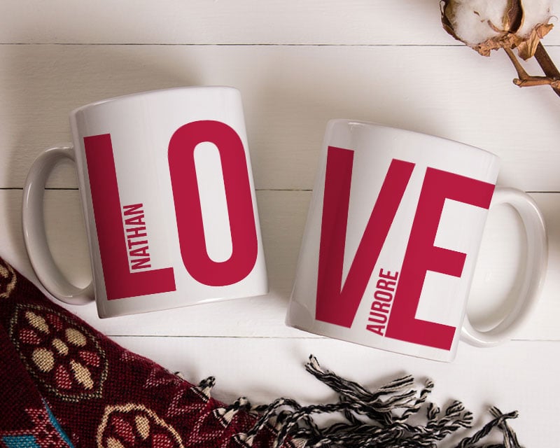 Duo de mugs personnalisés - Love