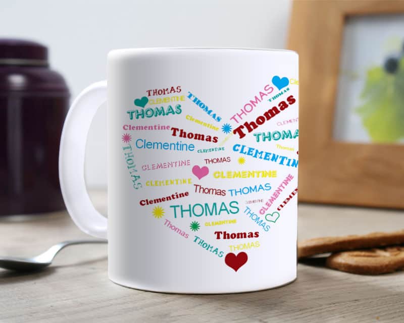 Mug personnalisé prénoms - Coeur Couple