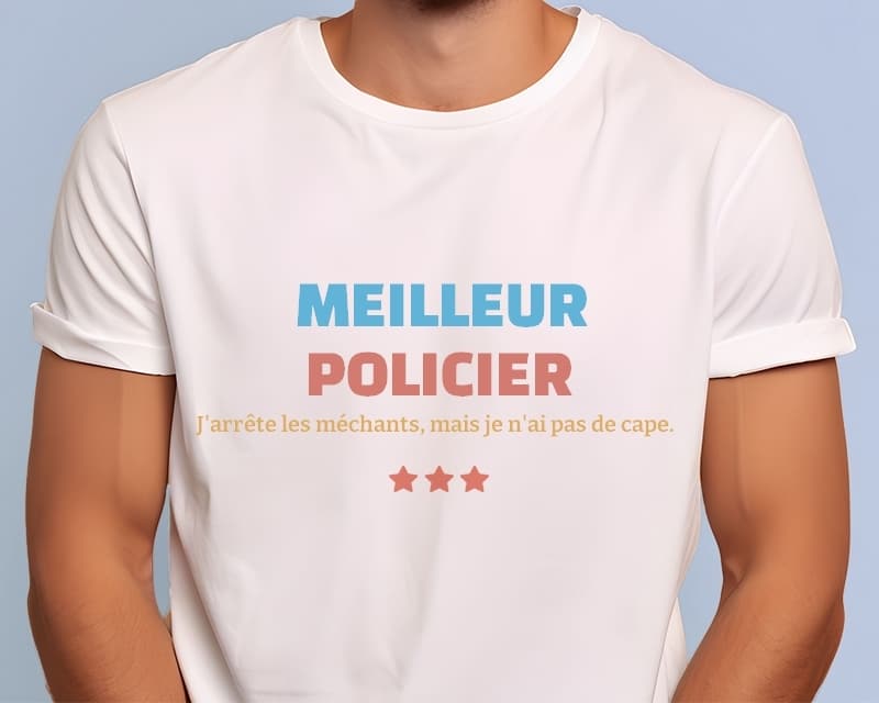 Tee shirt personnalisé homme - Meilleur Policier