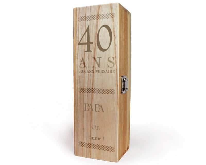 Caisse à vin anniversaire age papa 40 ans