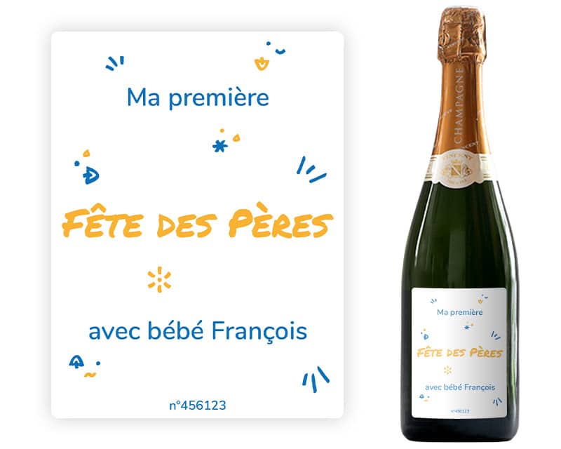 Bouteille de champagne personnalisée papa - Première Fête des Pères