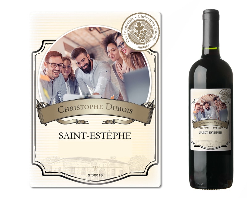 Bouteille de vin de Bordeaux personnalisée logo - Entreprise